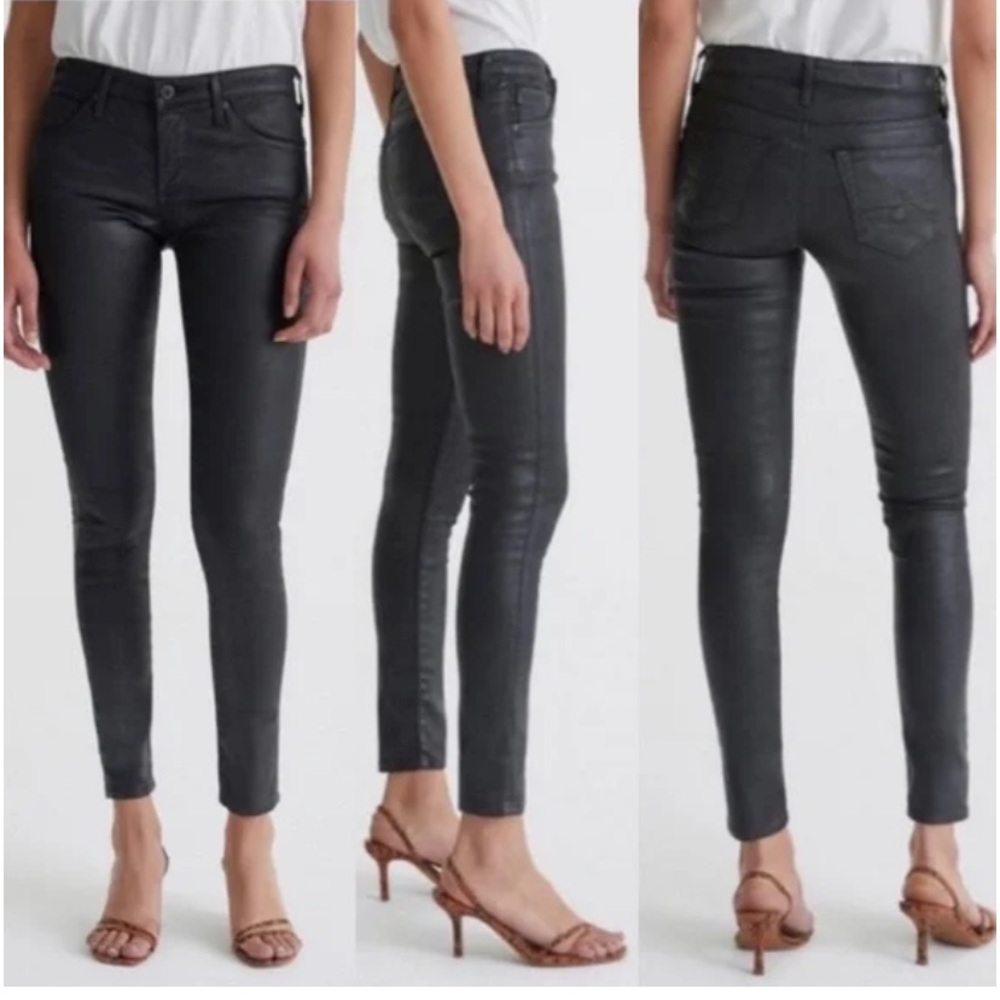SOLD🍀AG The Legging Ankle jeans in leatherette (coated dark gray), size 28